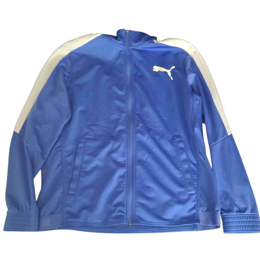 Puma Blue Zipup Jacket Men's Size Xl Long Sleeve Full Zip Pockets Lightweight